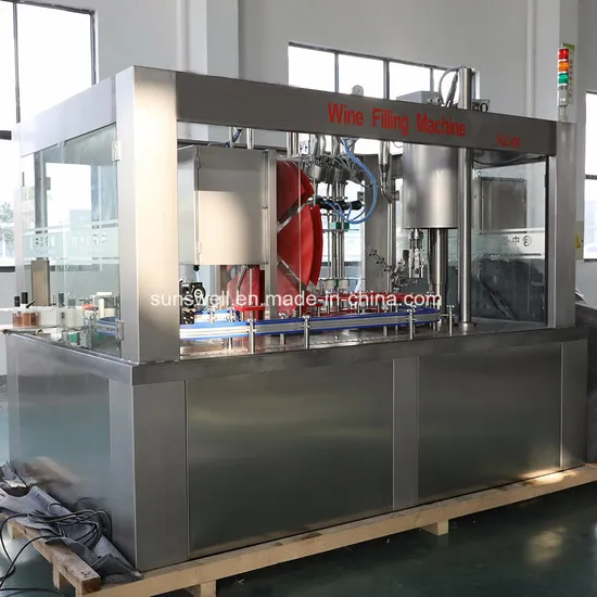 Máquina de enchimento de garrafas de vidro para embalagem de vinho