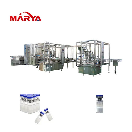 Máquina de enchimento e fechamento de pó para frascos totalmente automática Marya, compatível com GMP, precisão de 0,1 g